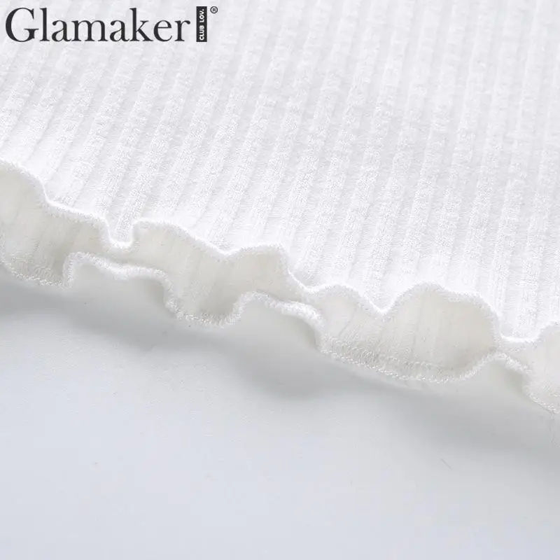 Glamaker Cry print трикотажная Сексуальная облегающая футболка женская летняя Праздничная уличная футболка с круглым вырезом Женская белая футболка Базовая футболка