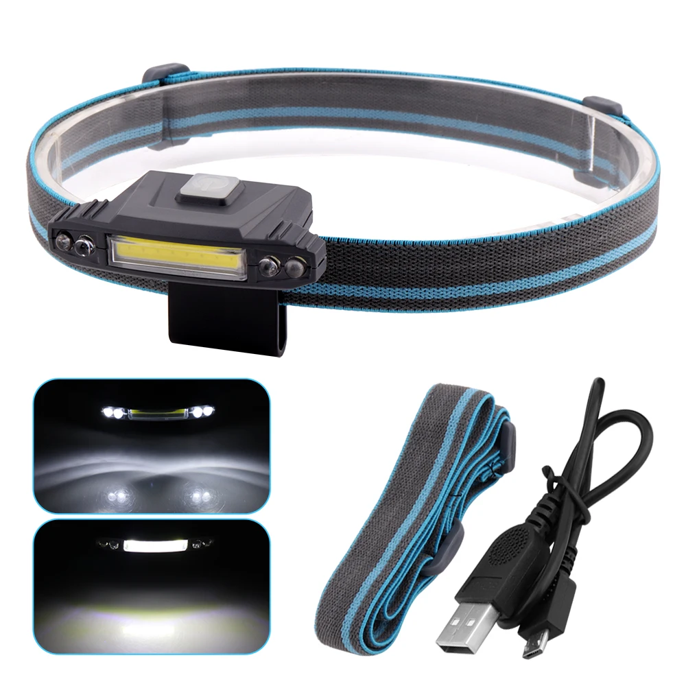 BORUiT COB светодиодный налобный фонарь 200лм 3/4 режим USB перезаряжаемая фара Встроенный аккумулятор Головной фонарь IPX4 ИК-датчик фонарик