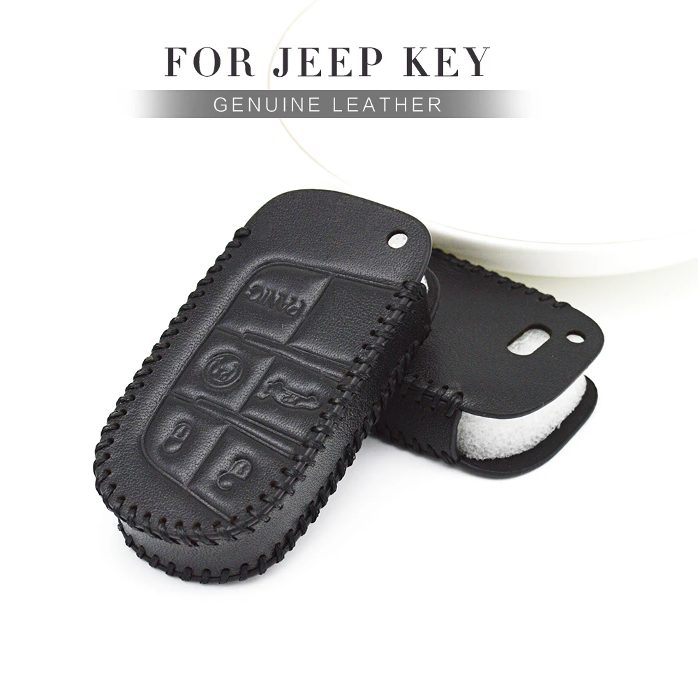 Кожаный чехол для автомобильного ключа Jeep Liberty Patriot Grand Cherokee Renegade Compass Wrangler jk