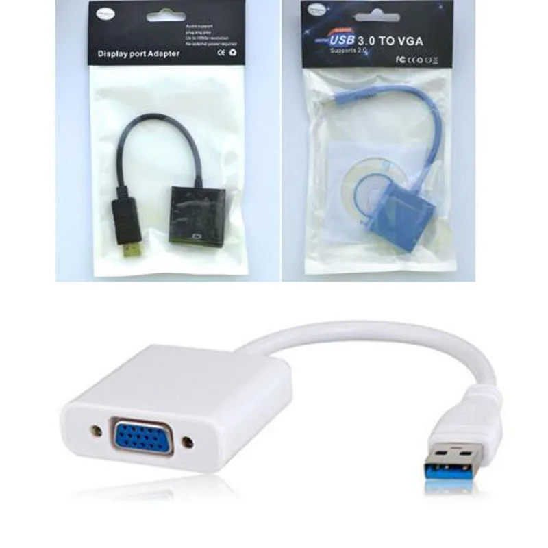 1 шт. Banggood USB 3 0 штекер на VGA гнездо видеографическая карта дисплей адаптер
