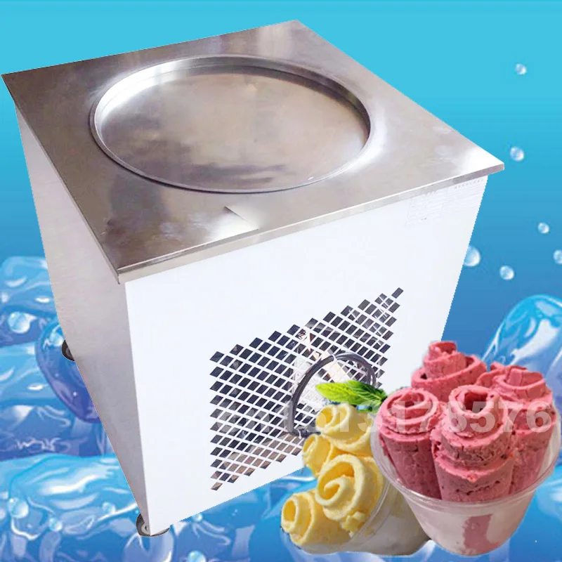 2019 Бесплатная доставка коммерческих жареных льда машина одна круглая сковородка