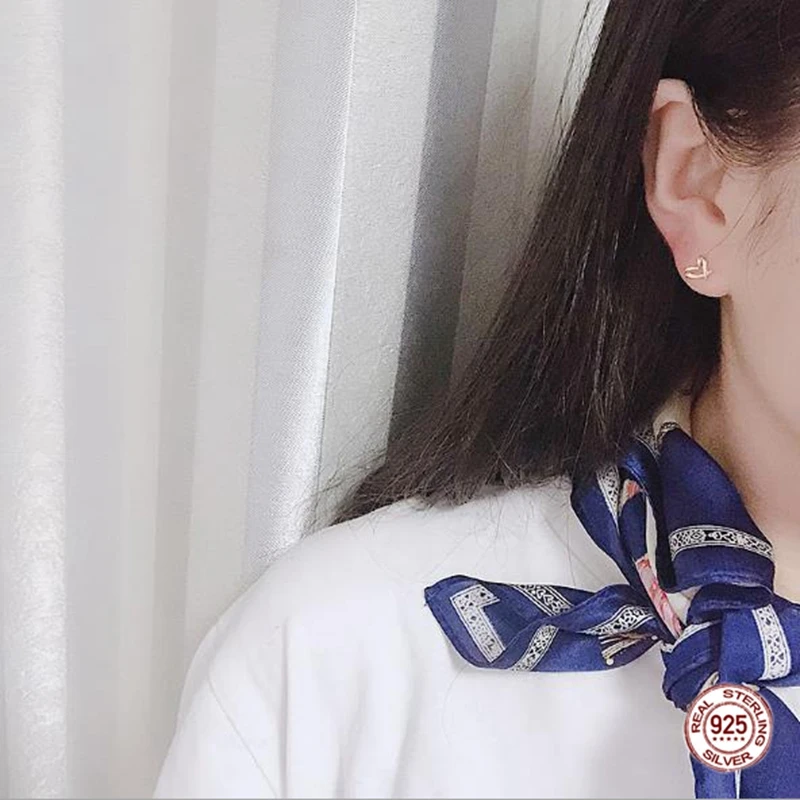 Женские серьги гвоздики с открытым сердцем из серебра 925 пробы|Серьги-гвоздики| |