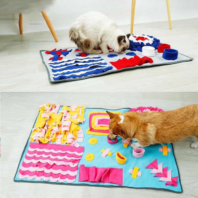 SENYEPETSPet Olfactory Mat Bite Resistant Puzzle Toy Dog Smell Relieve Press Prevent Choking Environmental Training Blanket |