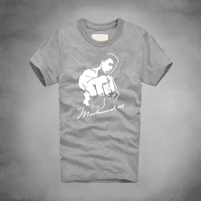 Мужские футболки для фитнеса Muhammad ALI новые летние забавные повседневные с
