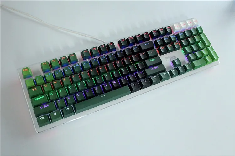 Утолщенные колпачки для ключей с двойной подсветкой PBT синий градиентный