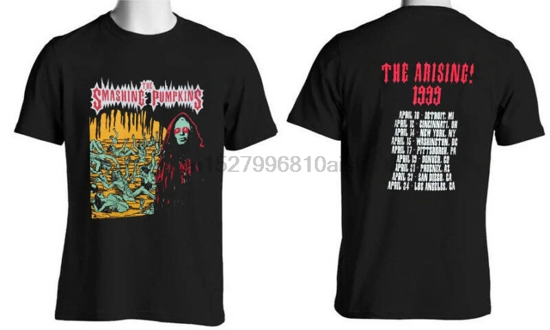 Винтажная рубашка Smashing Pumpkins черная репринтная 1999 Tour|Мужские футболки| |