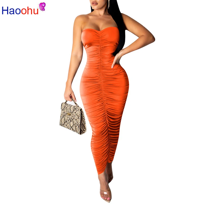 Сексуальное женское платье с запахом HAOOHU летнее высокие эластичные