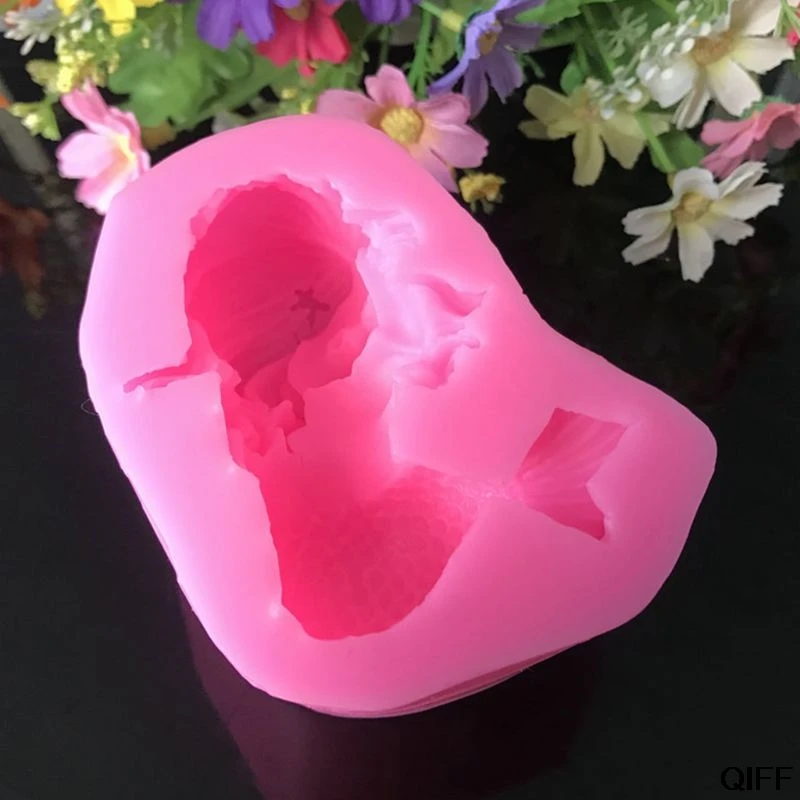 3D спальный милые детские силиконовая Русалка пресс-форм Fondant(сахарная) пресс-форма для шоколада для украшения тортов, шоколада 8 июля