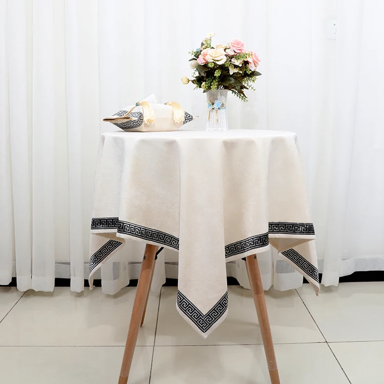 Высококачественная кружевная бархатная круглая скатерть декоративная