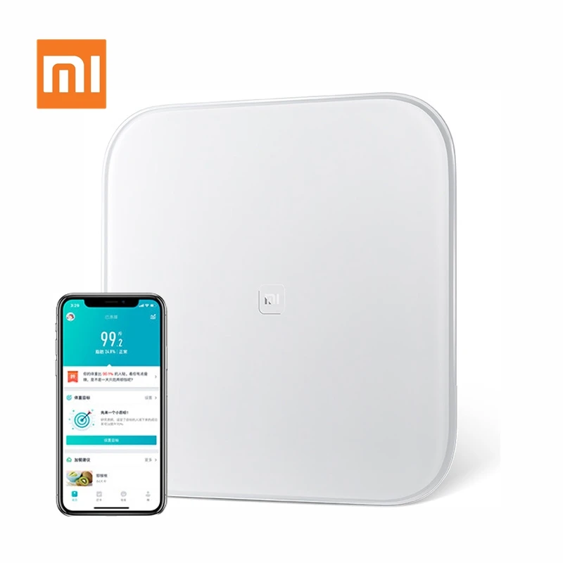 Умные весы Xiaomi Mijia Mi Weight цифровые для здоровья с поддержкой Android 4 iOS 7 Bluetooth 0 белые |
