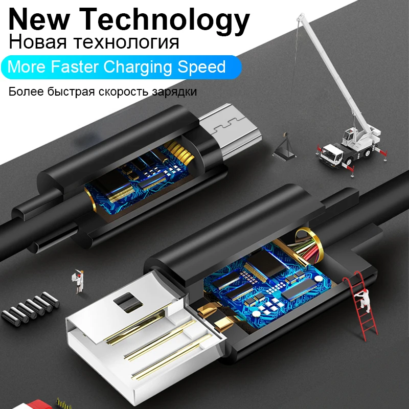 Coolreall Micro USB кабель 2A Быстрая зарядка мобильного телефона зарядное устройство кабель 1 м дата кабель для Samsung Xiaomi huawei Android планшет