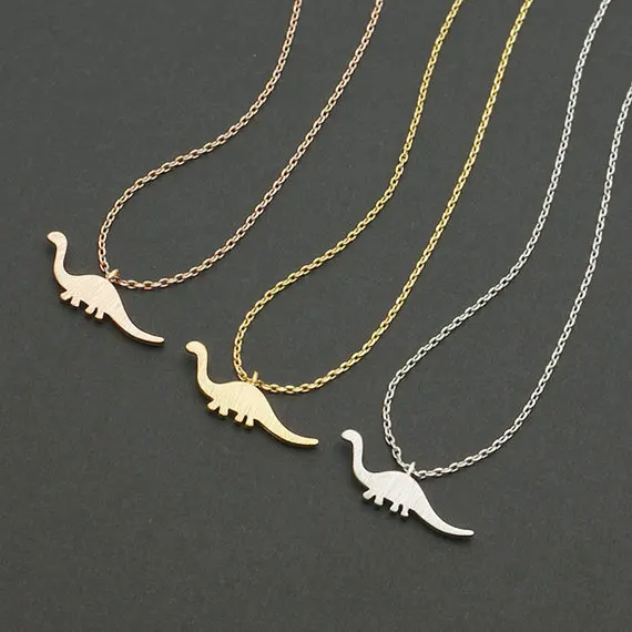 Daisies 10pcs/lot Simple Design Dinosaur Necklace Cute Dinosaur Statement Necklace Modern Minimalist Animal Pendant Necklaces