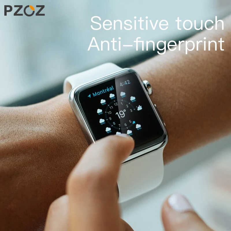 PZOZ полноэкранное Защитное стекло для iWatch 5 4 Гидрогелевая пленка для Apple Watch 1 2 3 закаленная пленка HD изогнутое стекло края 38 мм 42 мм