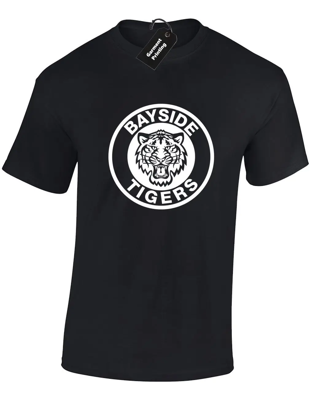 BAYSIDE TIGERS Мужская футболка Футболист дизайн сохранен колокольчиком Ретро ТВ новый