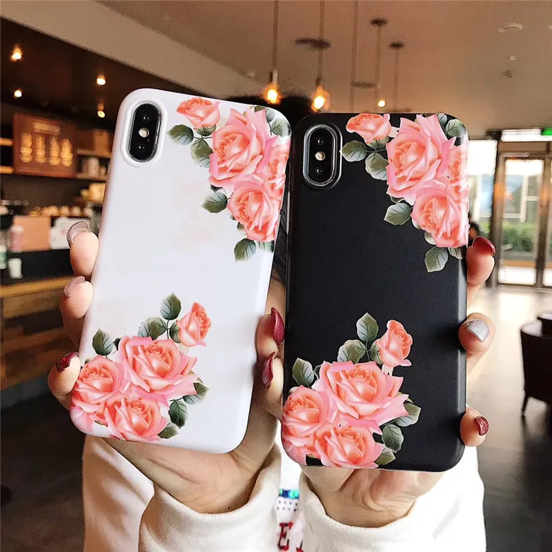 Retro Flowers Phone Case For iphone XS Max X XR 6 S 7 8 Plus Back Cover Fashion IMD Cases Capa |
