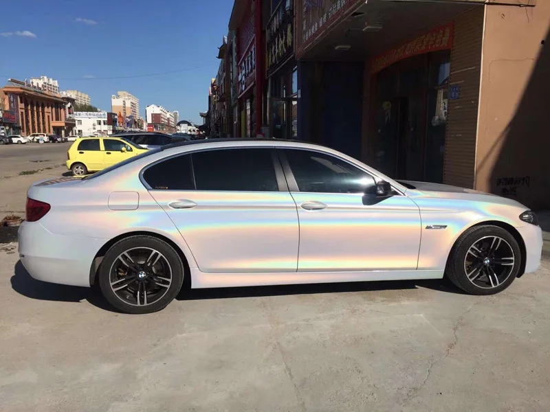 Белая Радужная Лазерная виниловая пленка автомобильная фольговая