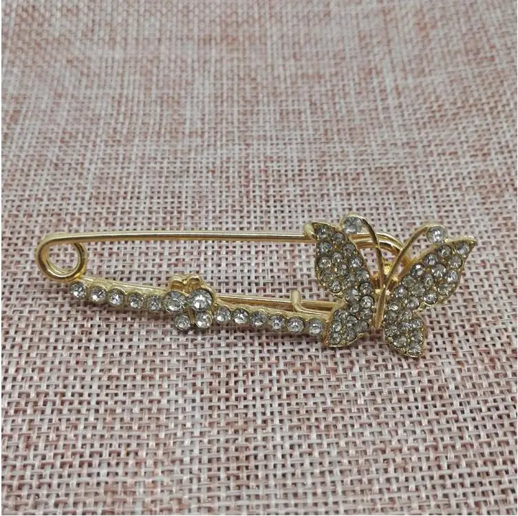 604 роскошная брошь в виде бабочки Стразы булавка для свитера значок Пряжка шарфа