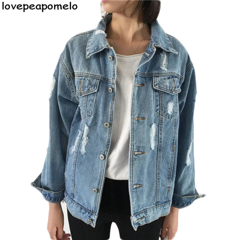 

Women Basic Coats Spring / Autumn Women Denim Jacket 2018 Vintage Long Sleeve Loose Female Jeans Coat Casual Girls Outwear D348