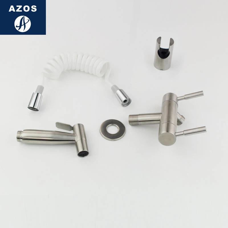 Azos биде кран под давлением сопло для душа нержавеющая сталь холодная вода две