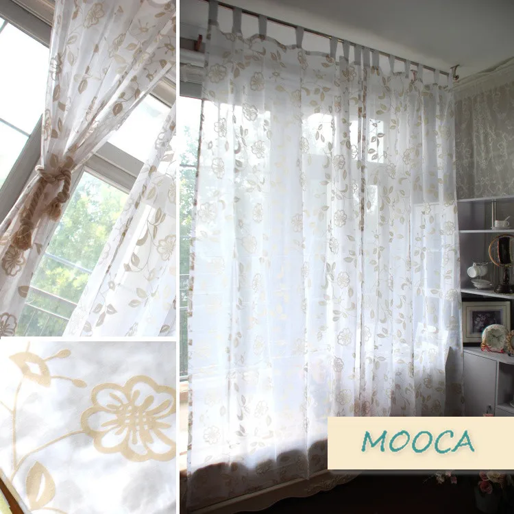 Флокированные занавески с цветами для гостиной бежевого цвета|room curtains|living room