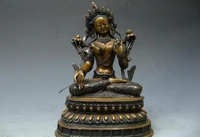 song voge gem s1398 tibet 100 pure bronze carved white tara guanyin buddha statue