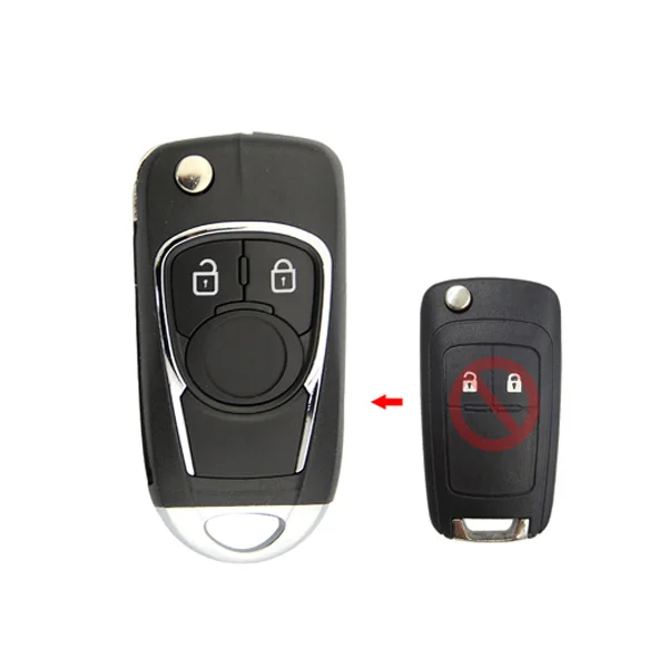 2 Button OkeyTech корпус для автомобильного ключа для Opel модифицированный переключатель ключа Uncut заготовка HU100 лезвие для Chevrolet Cruze Buick Замена 2/3/4/5 Кнопка - Цвет: 2 Button