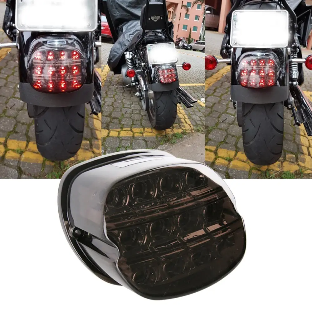 

Motorcycle LED Brake Tail Light License Plate Lamp For Touring Road King Electra Road Glide