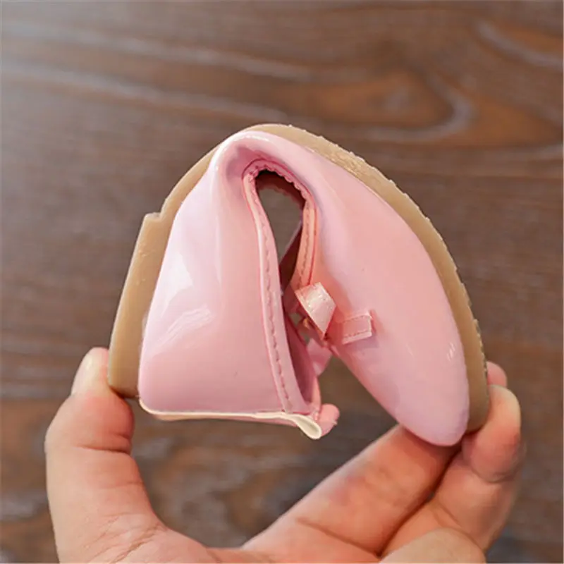 Детские кожаные туфли с бантом для девочек свадебные принцессы маленьких