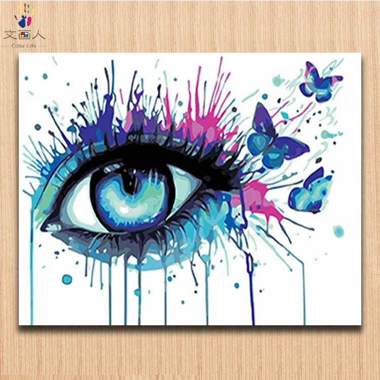 9065 a colorful eye Diy краски по номерам акварельные животные красочные картины раскраски картины рисунки по номерам с комплектами на холсте в рамке - Цвет: 9065 a colorful eye