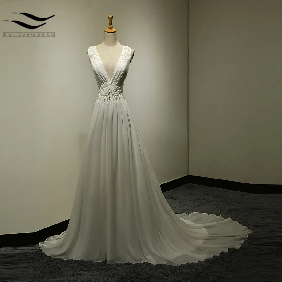 Сексуальное длинное формальное платье с треугольным вырезом жемчугом и бусинами