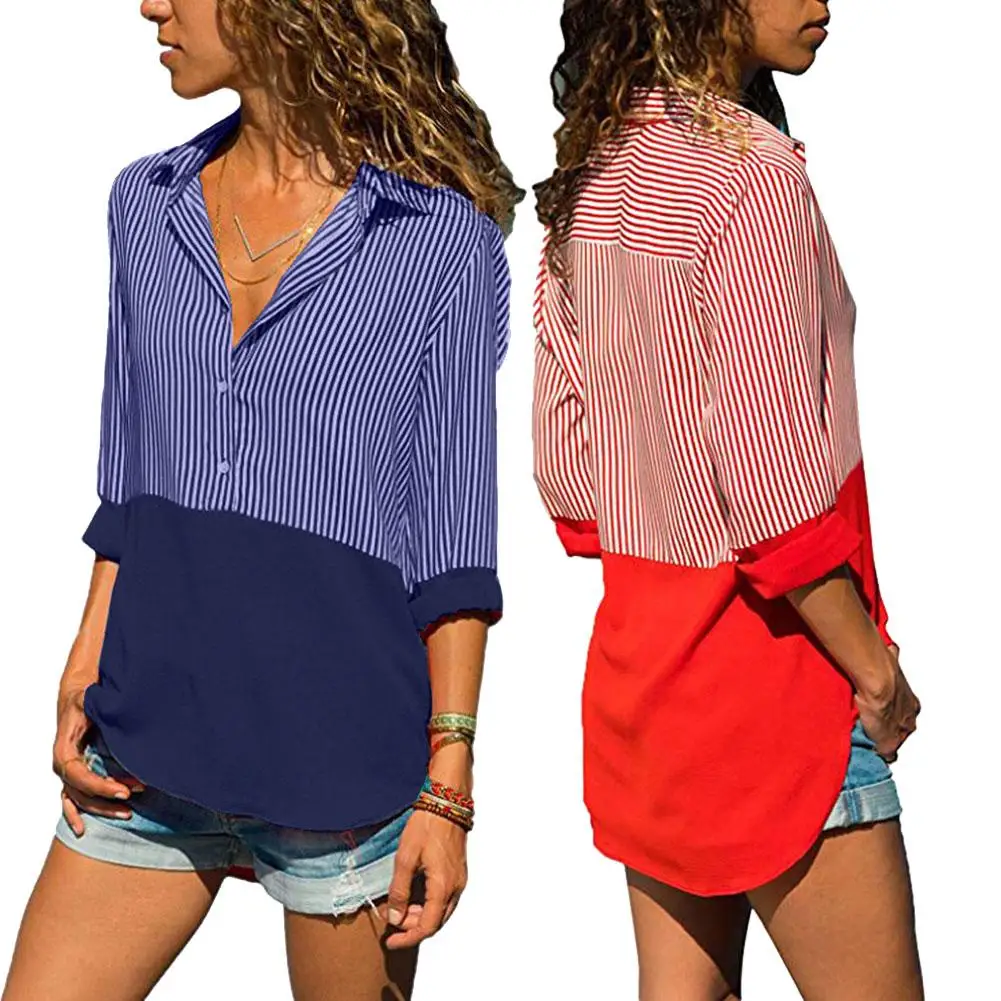 Обувь для отдыха сезон весна осень Рубашка в полоску Классический отворотами