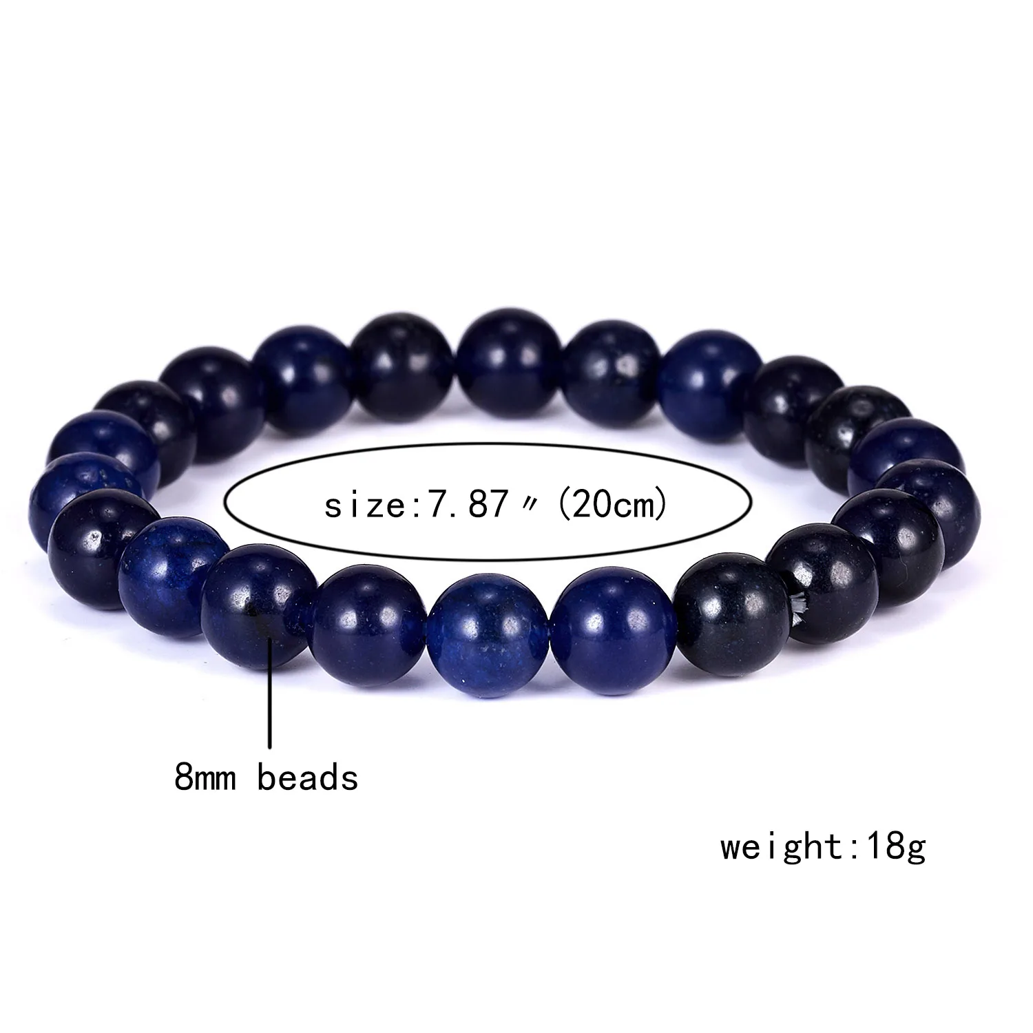 Black Onyx Модные браслеты с натуральным камнем для женщин и мужчин 8 мм аметисты кварты Лазурит Круглые растягивающиеся браслеты из бисера браслеты - Окраска металла: Black Onyx