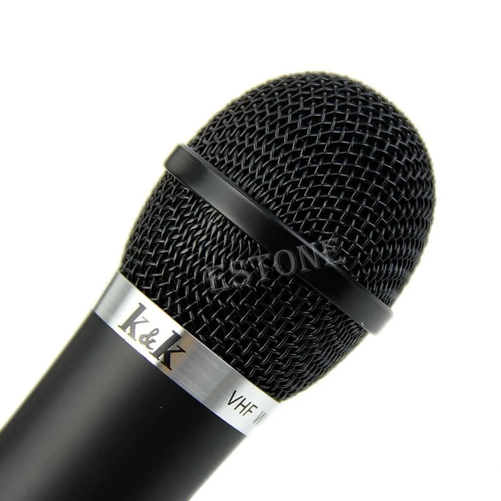 

OOTDTY Dual 2 Mics Handheld Wireless Cordless Microphone System Professional Receiver