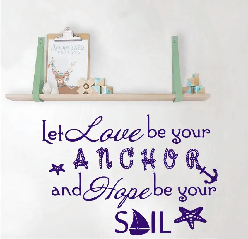 Цитата Настенная Наклейка Let Love Be Your Anchor Family виниловые Стикеры высказывания