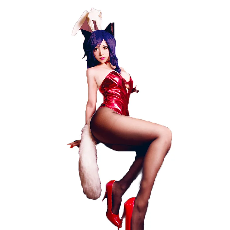 Костюм для косплея LOL the Nine Tailed Fox Ahri Bunny Girls с ушами и хвостом на заказ|cosplay costume|bunny