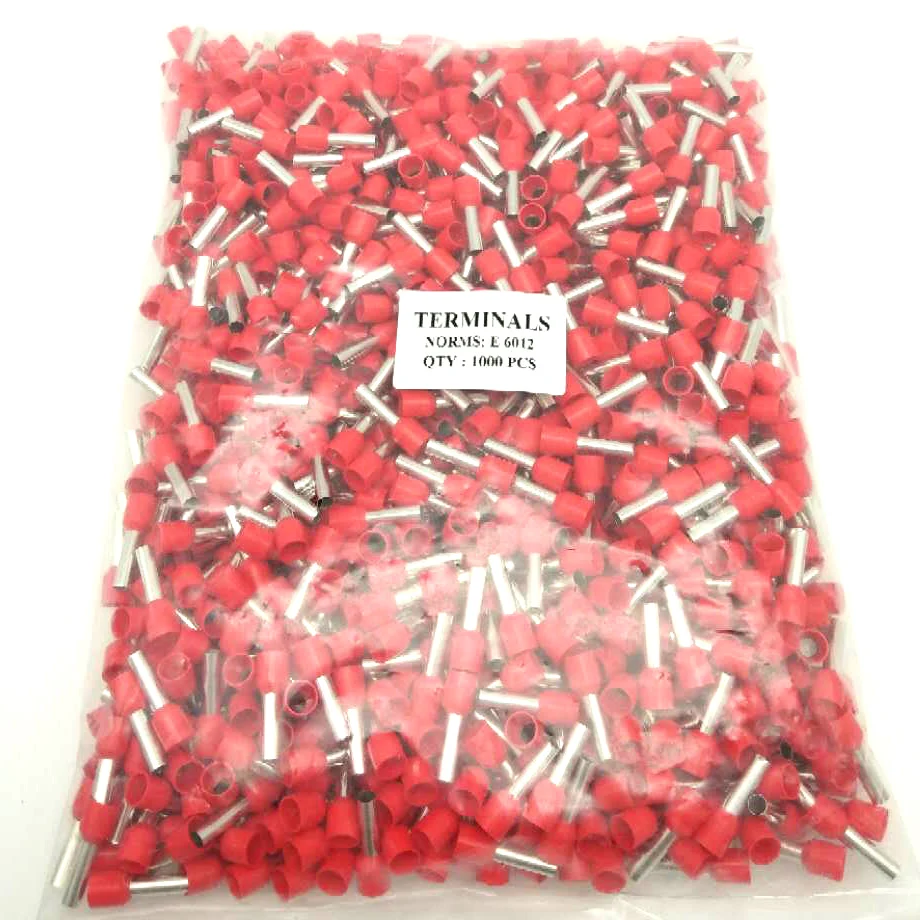 1000 шт./лот труба изоляционные терминалы E0308 E4009 E6010 E2510 E4012 E6012 изолированный кабель обжимной разъем для проводов