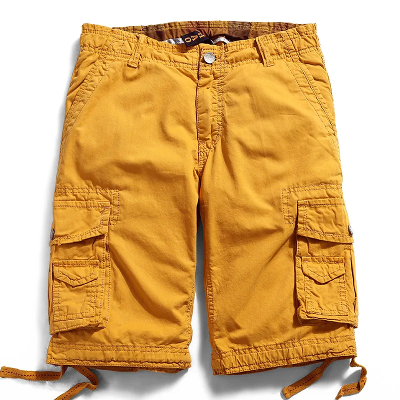 Multi bag bib overall 2017 Men Military Shorts Summer Men's pure color Cargo Workout Homme Casual Trousers plus | Мужская одежда