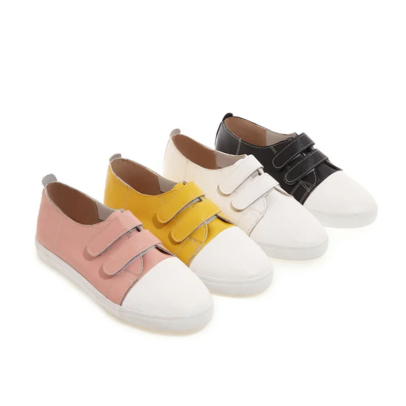 Женские туфли с круглым носком удобная обувь в Корейском стиле на плоской