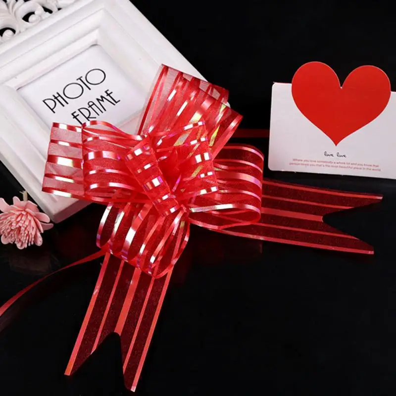 Свадебная Автомобильная прозрачная гирлянда 5 см из органзы с бантами 10 шт.