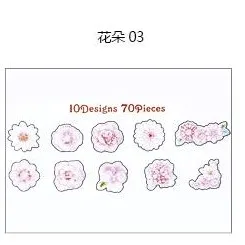 03 Flower 70 шт/1 лот kawaii наклейки для скрапбукинга романтические сладкие наклейки для планировщика декоративные этикетки/милые корейские канцелярские Q-LIA - Цвет: 03 Flower