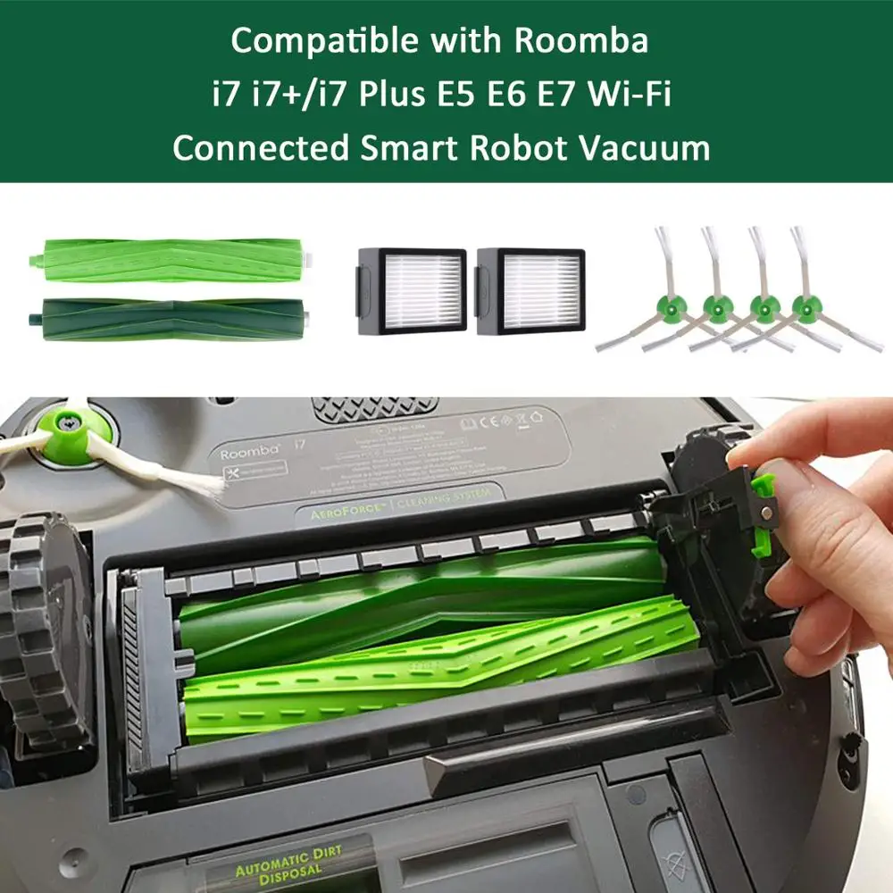 Запасные части i7 Roomba, с iRobot Roomba i7(7150), i7+(7550), E серии E5, E6 E7 робот пылесос-Wi-Fi подключен