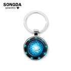 SONGDA, популярный брелок для ключей с изображением Stargate, SGA, Stargate, Atlantis, стеклянный купол, посеребренный металлический брелок