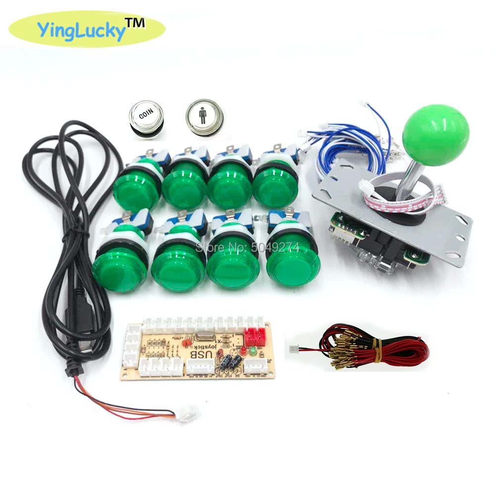 Нулевая задержка игровой DIY комплект комплекты деталей для игровых машин sanwa Джойстик 5 в светодиодная Кнопка USB для ПК/Raspberry Pi доска