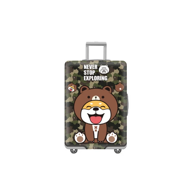 J-Luggage cover HMUNII 3D чехол с милым медведем, Защитные Чехлы, защитный чехол для багажа, чехол на колесиках, пылезащитный чехол для 18-32 дюймов, аксессуары для путешествий - Цвет: J-Luggage cover