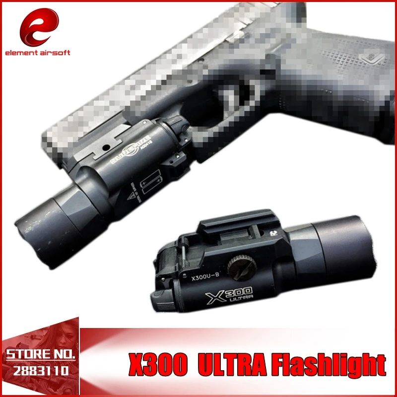 airsoftElement Gun Weapon X300 Ultra Weapon Flashlights Fits Handguns with Picatinny or Universal Rail M4 Rifle Light EX359