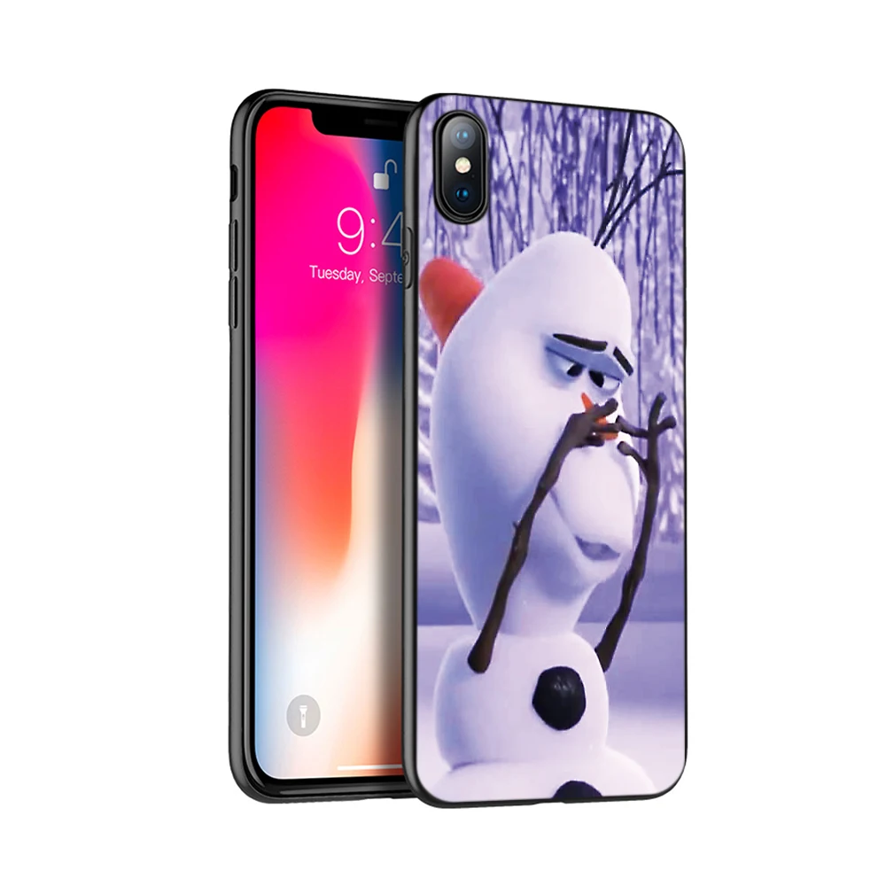Черный чехол ТПУ для iphone 5 5s se 6 6s 7 8 plus x 10 чехол силиконовый чехол для iphone XR XS 11 pro MAX чехол Олаф