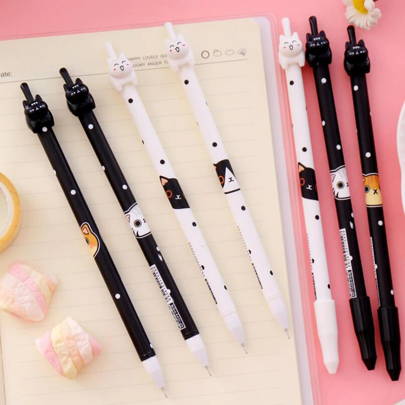 20 шт. гелевая ручка в форме кошки креативная мультяшная авторучка для подписи