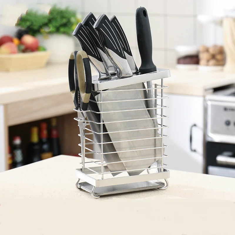 

Household tool holder kitchen 304 stainless steel kitchen knife rack rack tool storage rack insert knife holder Lu 41917