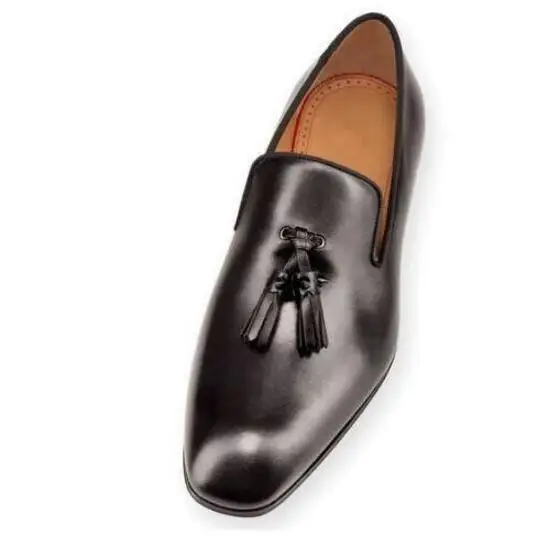 2017 Hot Sale Spring/Autumn Tassel Men Black Patent/Matte Leather Shoes Red Bottom Wedding&ampParty Flat Casual Size 47 | Обувь