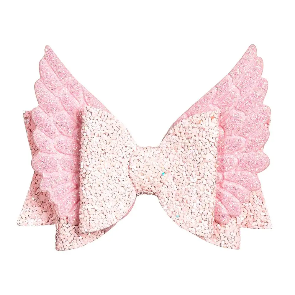 Thumblina Angel Wing Princess Hairgrips Glitter Hair Bows with Clip Dance Party Bow Girls Hairpin Accessories |